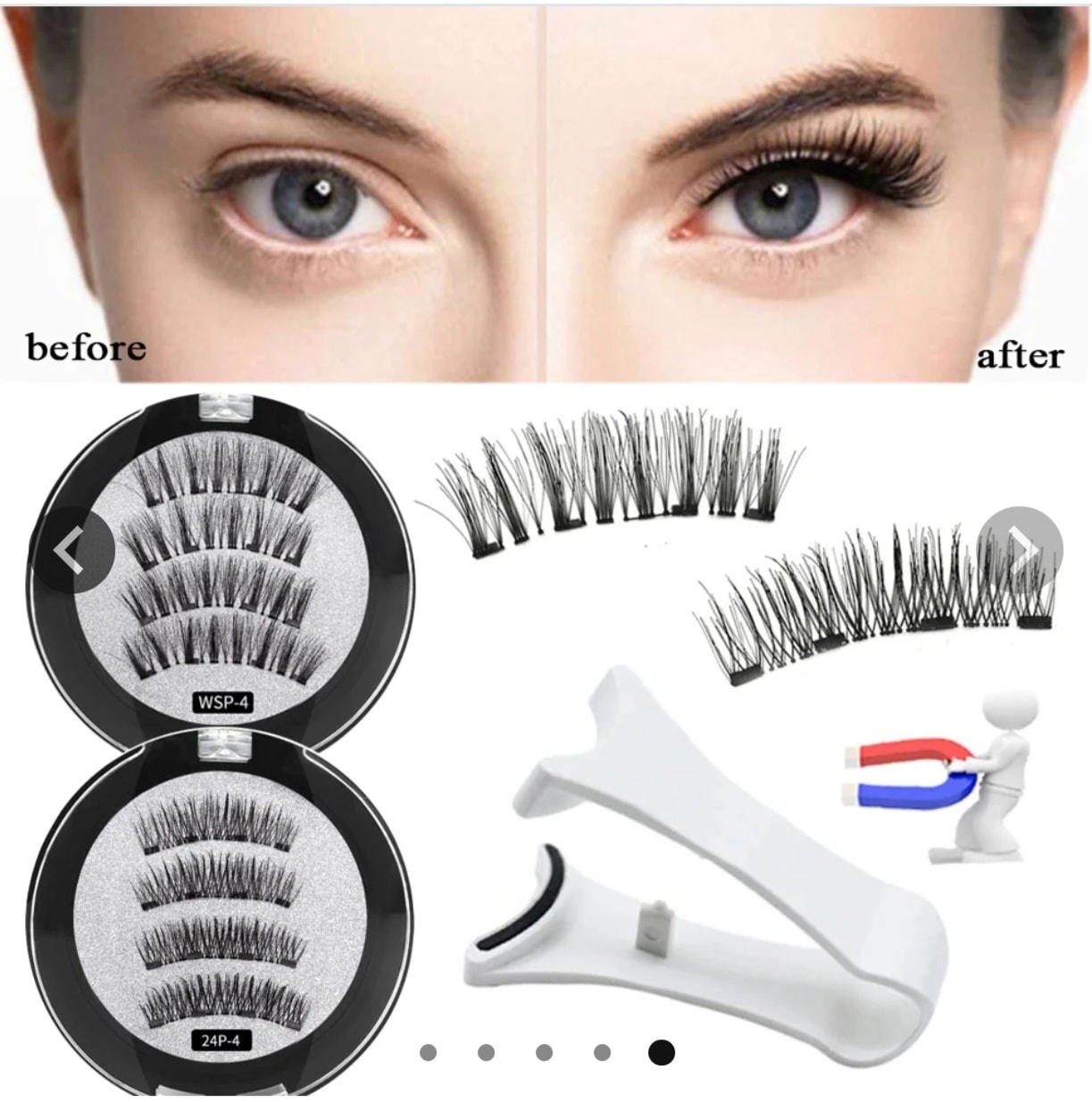 رموش مغناطيسه مع اداه التركيب هديه